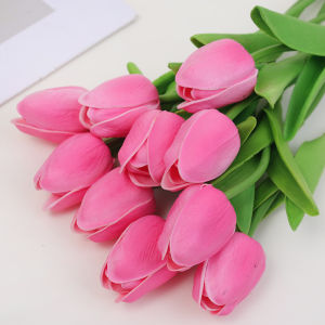 【Homior】Artificial Tulip Flower Fake Flower DIY Bouquet Gift for Festival Home Wedding Birthday Party Decorate