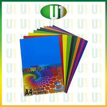 U1 A4 Colour Flint Paper(10 Colour20 Sheets)