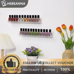 hebeanna 1 4 Layer Nail Polish Display Rack Transparent Acrylic Storage Holder Nail Art Tools Lipstick Organizer Wall-mounted Shelf