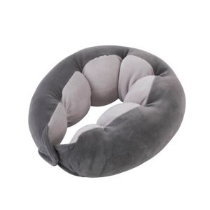 Bantal Leher Kancing Karakter Halus Lembut Terbaru Lucu Bantal Sandaran Mewah Tidur Busa Travel Portabel Mobil Alba Sol Hooded Neck Pillow Bantal Leher kancing
