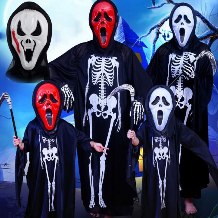 Hittime Halloween Scary Mask Scream Ghost Face Plastic Witches Mask Horror Killer Full Head Masks Movie Cosplay Costume Props