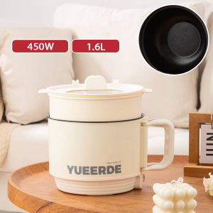 【Ready Stock】1.6L Multifunctional Electric Cooker Rice Cooker Soup Noodles Pot Small Hot Pot Cooker Non Stick Pan With Steamer