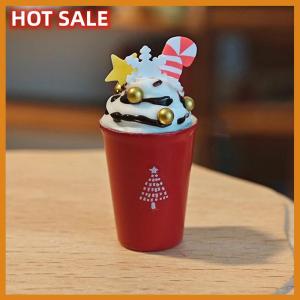 🔥🔥🔥dingdaocunz 1 12 Dollhouse Christmas Latte Coffee Drink Cup Model Christmas Dollhouse Miniature Coffee Shop Decor Ornament Micro Photo Props