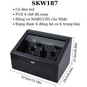 [MẪU MỚI SAIKE] Hộp đựng đồng hồ cơ tủ đứng 4 ngăn và 2 ngăn 1 ngăn xoay lắc lên cót cho đồng hồ