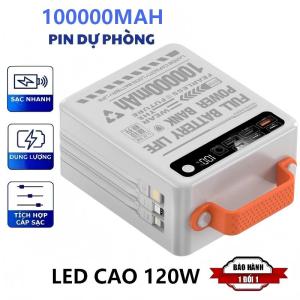 sạc dự phòng 120W PD22.5W 100000mah Solar 100% chính hãng Đầu ra USB kép Hoạt động ngoài trời Bộ nguồn pin ngoài