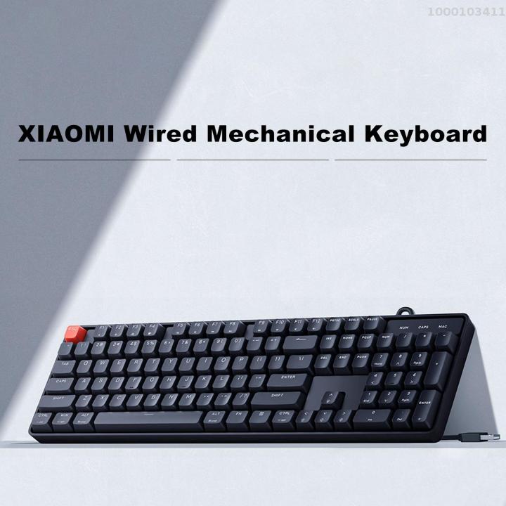 XIAOMI 104-Key Wired Mechanical Keyboard Blue Switch Ergonomic Design ...