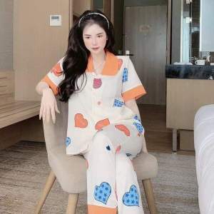 Bộ Pyjama cổ sen tay cộc chất liệu Kate Thái cao cấp hàng loại 1 mềm mại không xù nhiều mẫu FREESIZE