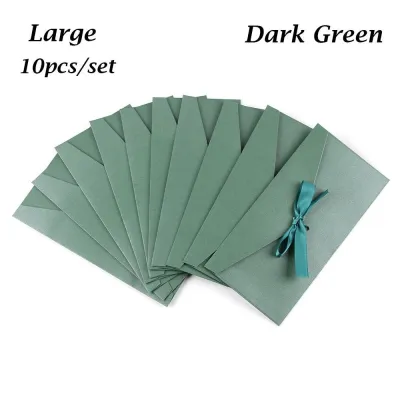 LAZALAI 10 Pcs/ Set Stationery Creative Multicolor Retro Greeting Card Bags Pearlescent Paper Envelop Envelope Ribbon Mailer