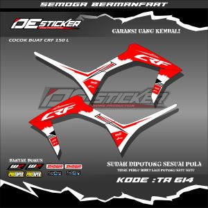 Striping Sticker Variasi Motor Honda CRF 150 L Stiker List Semi Full (TA614) sudah Laminasi glosy Satu Set Kanan Kiri