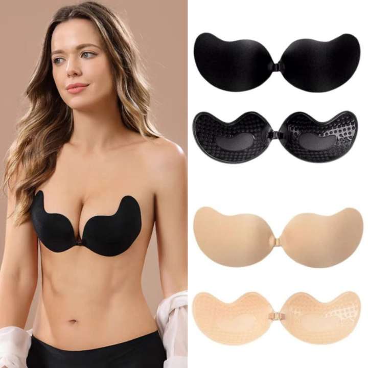 Invisible Adhesive Push-Up Bra - Backless, Strapless, Size C, Black (Single)