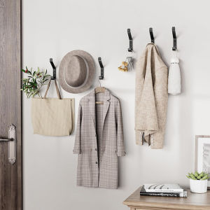 Ginca Coat Hooks Wall Mount For Hanging: Sturdy Hanger For Backpack Towel Bag For Closet Bathroom Door Mushroom 4 Pack