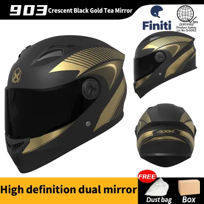 AXK 903 dual lens full face helmet sun and wind protection with box and dust bag (with ICC stickers)