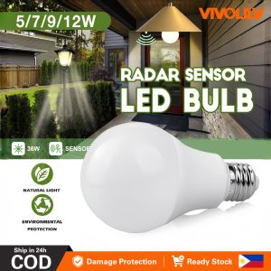 VIVOLILV Delivery from Manila🚚 Saving LED Dusk To Dawn Sensor Light Bulb E27 9W 12W 15W AC 110V 220V White Light And Warm Light Day Night Light ON/OFF LED Smart Lamp For Garden