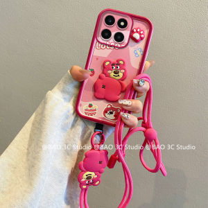 Ốp Lưng Honor X6b X8b X7b X9b X9a X6a 4G 5G búp bê lập thể Hello Kitty có dây đeo chéo hình gấu dâu tây hoạt hình dễ thương thời trang mới Ốp Điện Thoại 2024
