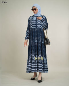 NMR Midi Dress Rayon Viscose Kerut Vol 2589-4