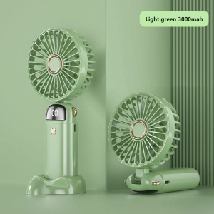 IRhea Mini Portable Fan Usb Rechargeable Handheld Fan Smart Led Digital 5 Speed Adjustable Fan