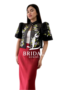 Filipiniana bolero painting - chinese collar