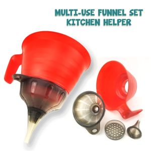 🌹READY STOCK🌹 Multi-use Funnel Set 3 in 1 Funnel Strainer Set Kitchen Cooking Canning Pickling Lab / Corong Minyak