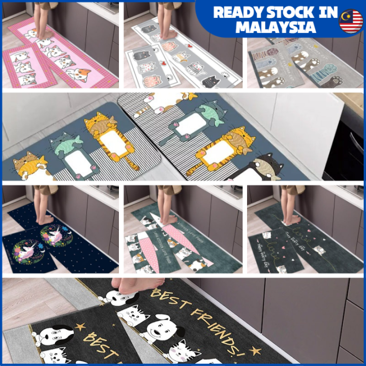 Kitchen Modern Design Carpet Kitchen Carpet 1 Set [2 in 1] 卡通地垫 厨房地毯 ...