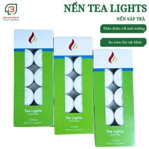 [Giá hủy diệt] Nến Tea Light Sáp Trà Đốt Tinh Dầu Đốt Thảo Mộc Không Mùi Không Khói Thân Thiện Môi Trường Cháy 4 giờ Hộp 10 viên