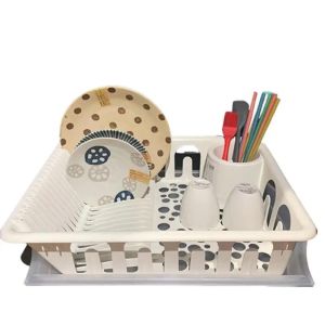 623 - Paket Rak Pengering Piring + Baki Nampan Penampung Tirisan Air - Dish Drainer With Tray