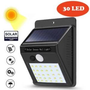 Lampu Dinding Solar 30 LED otomatis siang mati malam hidup Tenaga Surya Sensor - Lampu outdoor