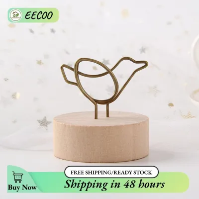 EECOO Hộp đựng thẻ để bàn Thiết kế độc đáo dễ thương Hộp đựng ảnh danh thiếp có đế gỗ để trang trí văn phòng tại nhà