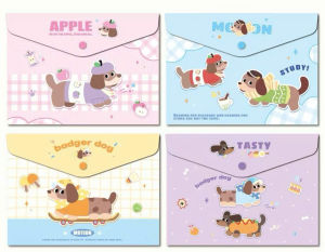 Túi cúc đựng tài liệu A4 hoạt hình cute nhiều mẫu