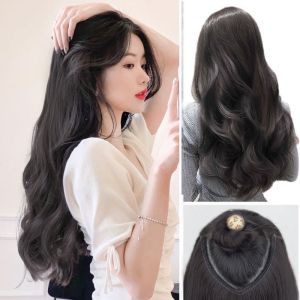 Wig Big Wave Hair Extension Washable Long No Clip Invisible Wire Hair Piece Simulation Hair Piece Invisible Seamless U-shaped Natural Hair Extension Wig Piece