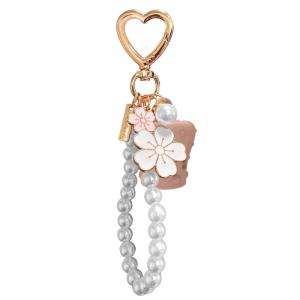 Clip trên hộp đựng son Keyring bìa với ngọc trai giọng sáng tạo Keychain an toàn tập tin đính kèm cho các phím và túi xách