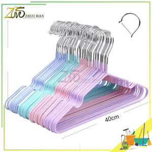 ไม้แขวนเสื้อสแตนเลส ไม้แขวนเสื้อผู้ใหญ่ ไม้แขวนเสื้อ ไม้แขวนเสื้อซีลีโคน ไม้แขวนผ้า ขนาด40cm*20cm/30cm*18cm 10ชิ้น