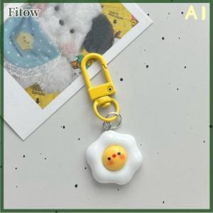 Fitow Cute Poached Egg Cheese Pendant Funny Keychain Kawaii Cartoon Simulated Food Key Chain Childrens Toy Promotional Gifts