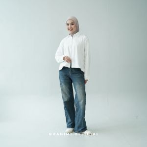 Ghanimi - Agnia Top / Atasan Wanita Polos / Top Korean style / Kemeja lucu / Outer Wanita