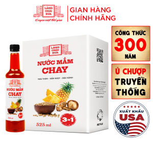 01 Chai Nước mắm chay 3 trong 1 Làng Chài Xưa 525ml trái thơm nấm ngọt đậu nành không biến đổi gen