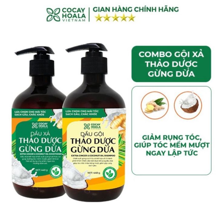 Dầu gội hữu cơ sạch gàu gừng dừa Cocayhoala làm mềm mượt tóc, giảm rụng ...