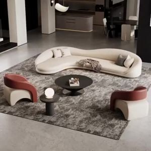 Modern Curved Boucle Sofa Fabric Sofa 2 Seater 3 Seater 4 Seater Sofa Living Room Sofas Small family Sofa