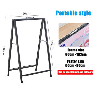 Double Sided Metal Poster Display Stand With Handle A Shape Kapaline Stand 60*90cm Windproof Foldable