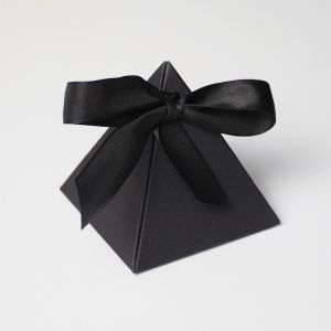 10pcs Triangle Gift Boxes with Ribbons | Elegant Kraft Paper Favor Boxes for Weddings Valentines