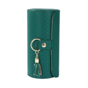 GENENIC ic Closure 3-Tier Cylindrical Jewelry Organizer Faux Suede-Lined Interior PU Material Jewelry Box Jewelry Organizer Cylindrical Shape Travel Jewelry Storage Travel Accessory