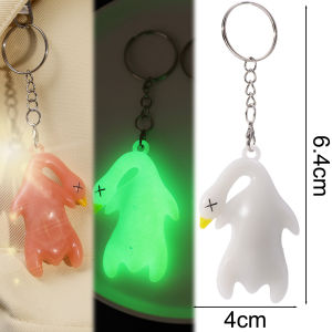 6PCS Cute Color-Changing Roast Duck Keychain Creative Funny UV Temperature Sensing Hanging Car Pendants Luminous Keyrings
