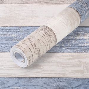 Wallpaper Stiker Dinding Motif Kayu 2 Warna Ukuran 8m x 45cm zadaa