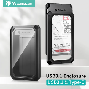 Yottamaster 10Gbps SSD โปร่งแสง USB 3.1 GEN1 SATA 3.0ใส HDD สำหรับ 2.5 นิ้ว 3.5 นิ้ว SATA ฮาร์ดไดรฟ์ ภายนอก HDD กล่อง