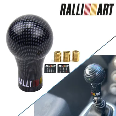 Ralliart Black Carbon Look Universal 5/6 Speed Auto Gear Shift Knob Car Manual Transmission (MT)Suitable for Mitsubishi and other models