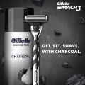 มีดโกนหนวดใหม่ Gillette Mach3 Charcoal Shaving Razor สำหรับผู้ชายพร้อมแถบ Lubrastrip ที่ปรับปรุงใหม่พร้อมสัมผัสของถ่านเพื่อการโกนที่เกลี้ยง. 