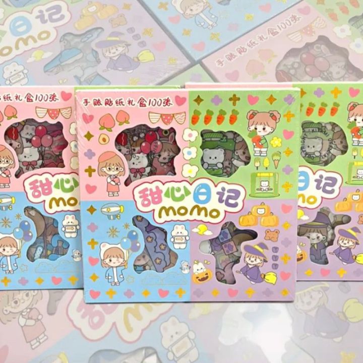 sticker momo anti air 1box isi 100pcs stiker anak anak viral | Lazada