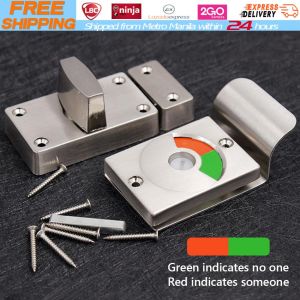 【Local Warehouse】Metal Indicator Door Lock Public Toilet WC Hardware Latch For Bathroom Occupied Vacant Engaged Deadbolt Dressing Room Privacy Occupied Public Toilet Latch For Bathroom Indicator Restroom Door Lock WC Dressing Room Vacant Engaged Accessori