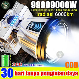 Lampu Outdoor Senter kepala 500 watt super terang cas listrik 1865000mah jarak jauh 900000m 900jam