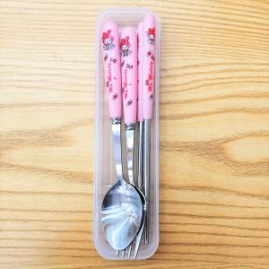 Murah Banget - Set Peralatan Makan Portable / Alat Makan Stainless Motif Lucu