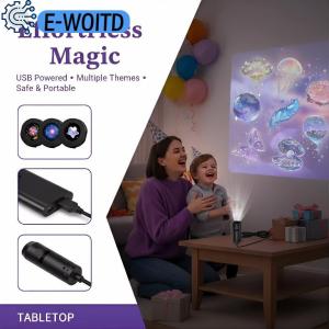 E-WOITD LED USB Projector Light 3/6pcs USB Powered Night Lamp with Changeable Patterns for Bedroom Kids Gift