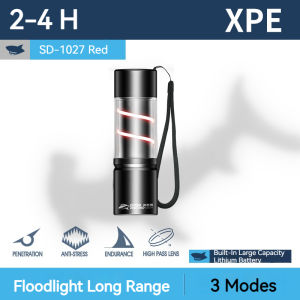 Mỉm cười cá mập đèn pin ban đầu sd1027 Đèn pin xách tay XPE siêu nhỏ sáng 3 chế độ có thể sạc qua USB có thể phóng to Cắm Trại Ngoài trời chống nước khẩn cấp hoạt động ban đêm ký túc xá sử dụng
